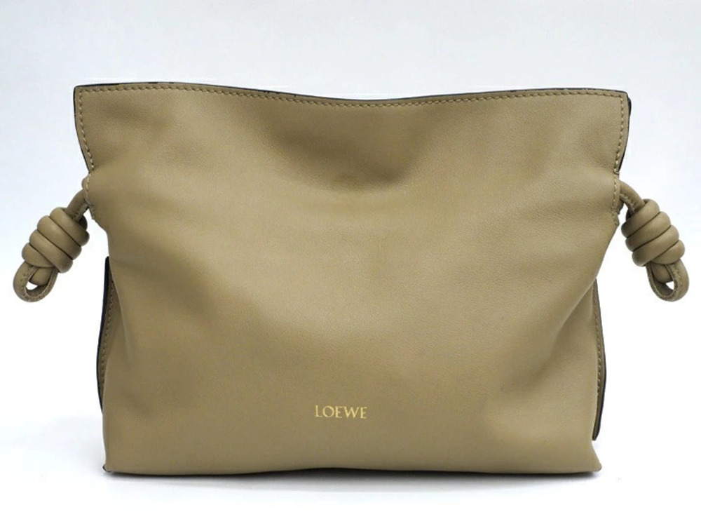 Loewe Flamenco Clutch Clay Green bag Shoulder Napa calf leather